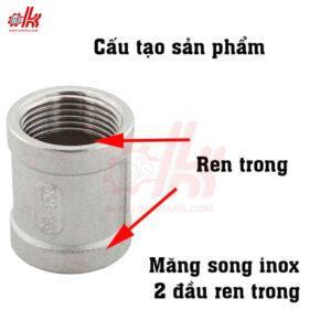 Nối Ren Trong Inox - Măng Song Inox