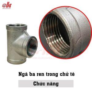 Tê Ren Trong Inox - Ngã Ba Ren Trong Inox
