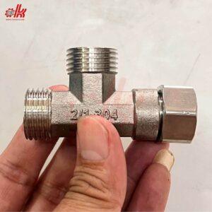 Tê Xéo Inox Ren 21