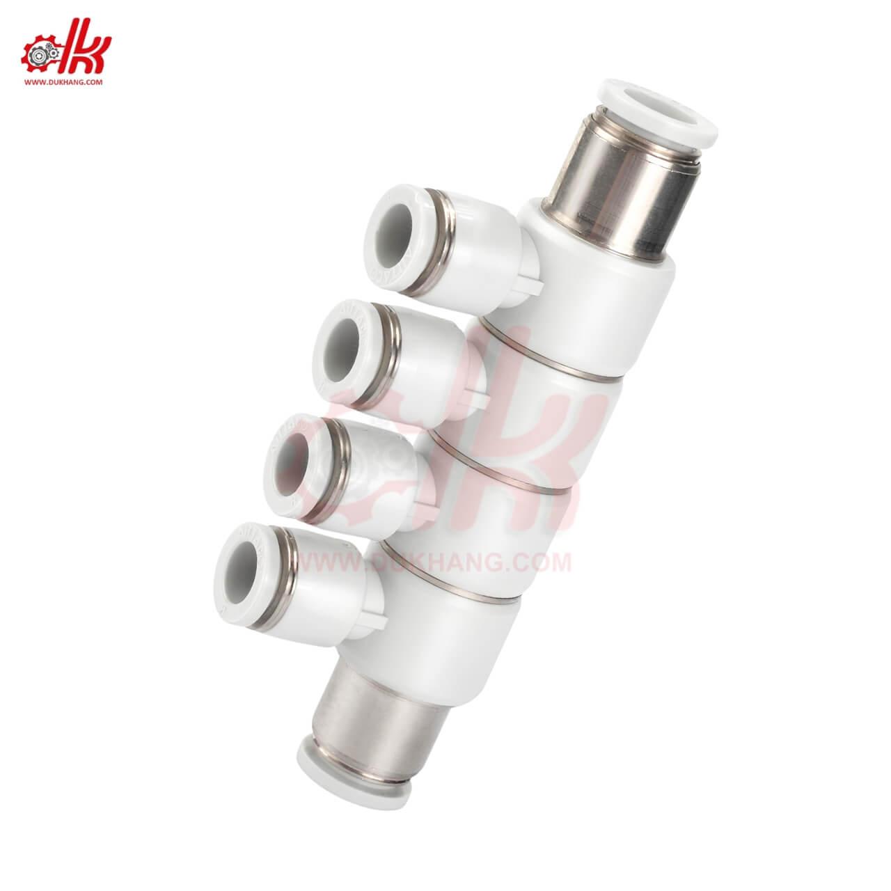 Ngã Sáu Nối Hơi Khí Nén Xoay Giảm AIRTAC PHD8 PHD10 14 Ngã Sáu Nối Hơi Khí Nén Xoay Giảm AIRTAC PHD