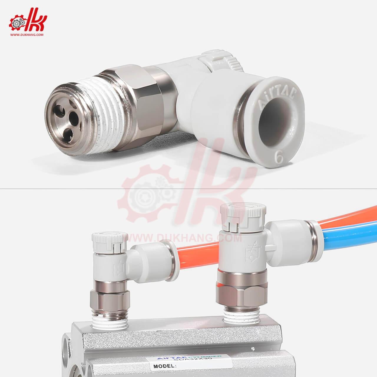 Van Tiết Lưu Khí Nén AIRTAC PTL4 PTL6 PTL8 PTL10 PTL12 15 Van Tiết Lưu Khí Nén AIRTAC PTL