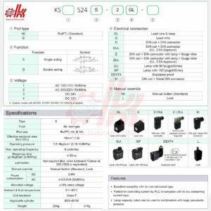 Van Điện Từ Điều Khiển Dầu Khí Nén Korea KCC