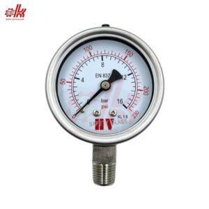 Đồng Hồ Áp Suất Dầu HV Chân Đứng - Ren INOX