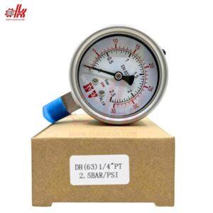 Đồng Hồ Áp Suất Dầu HV Chân Đứng - Ren INOX